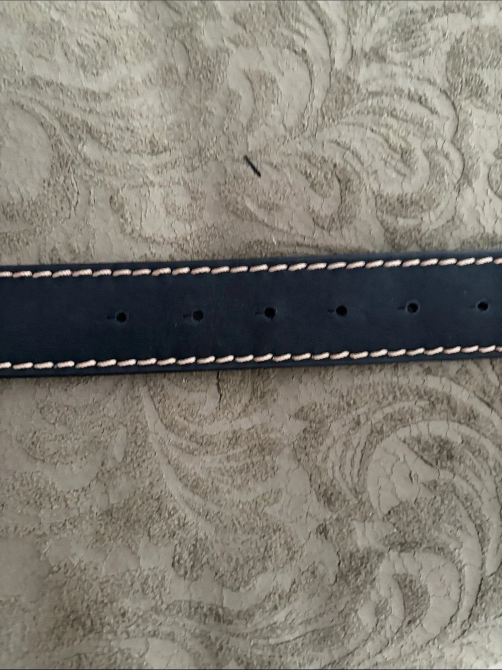 Hand-crafted Black Leather Belt with Yellow Floral Oval Buckle